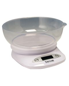 Taylor Precision Products 380444 4.4lb-Capacity Digital Kitchen Scale with Bowl